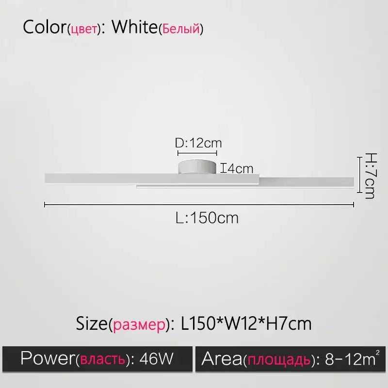 White led minimalist nordic ceiling light fixture with modern design 150cm length for living room ceiling light
