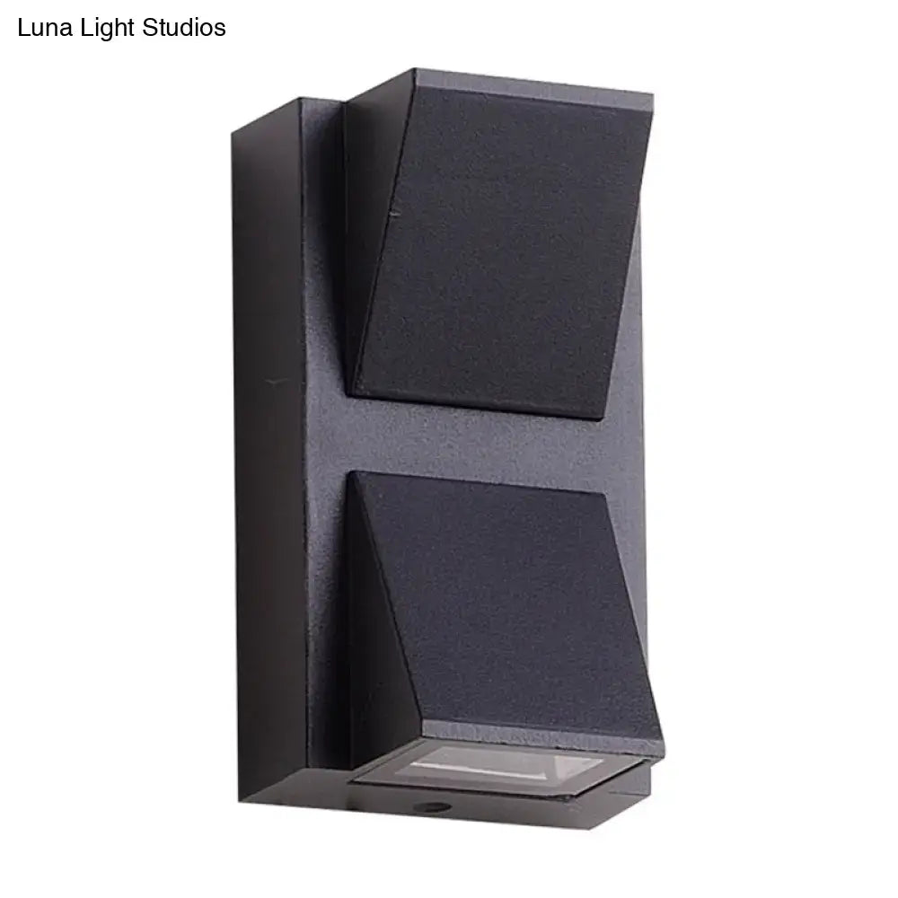 Minimalist black triangle aluminum flush wall lamp with dual-light black matte finish and angular modern design