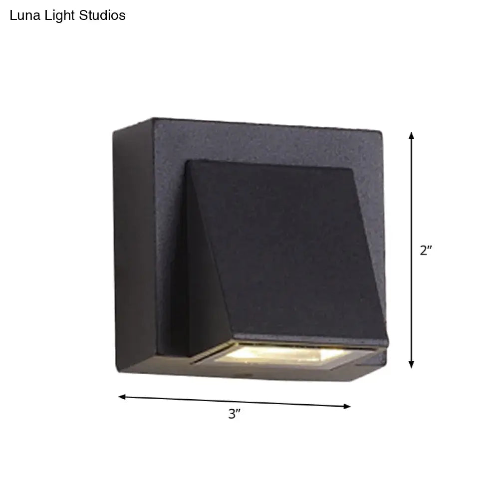 Minimalist black triangle aluminum flush wall lamp with sleek design and warm led lighting for outdoor walls