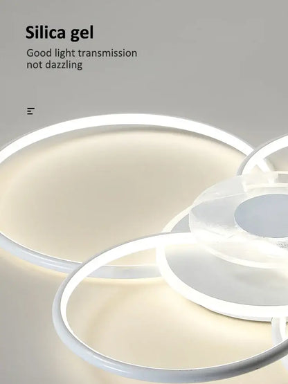 Modern white circular led ceiling lamp with translucent silica gel diffusers for decorbites living room ceiling decor