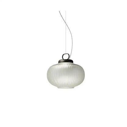 Minimalist black and white glass chandelier pendant light with frosted white glass and decorbites black metal top