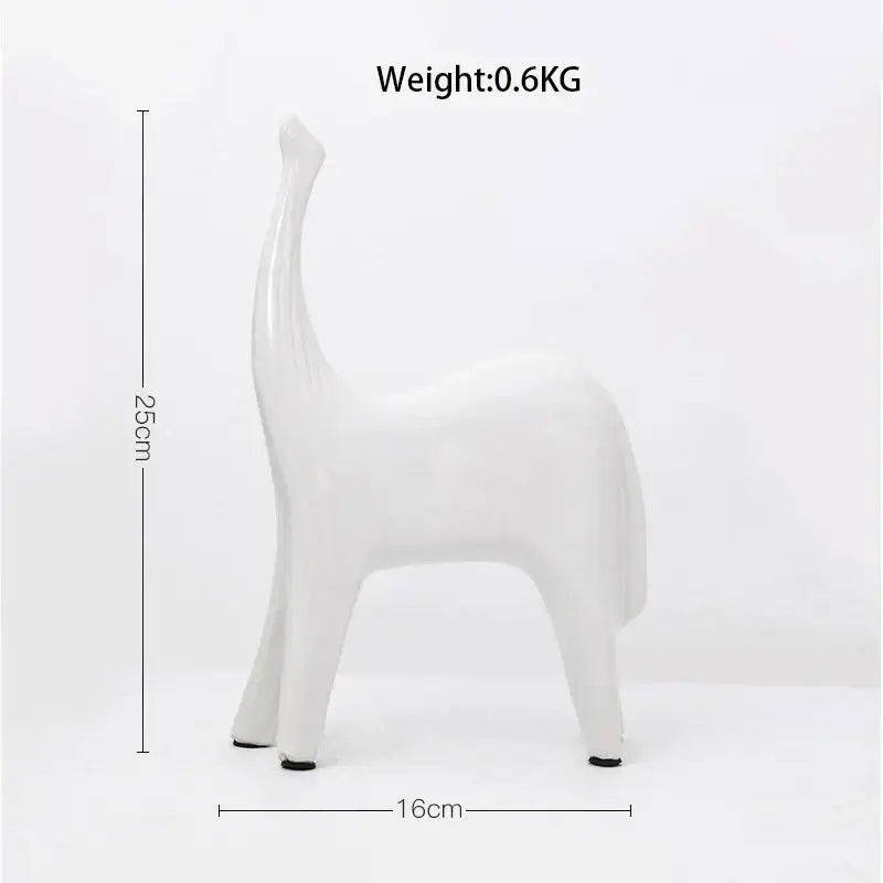 A sleek minimalist white ceramic white horse abstract figurine for home decor and horse abstract ornaments living room decor