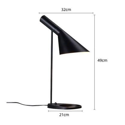 Minimalist black matte table lamp with sleek conical shade and slender stem by decorbites industrial iron for bedroom decor