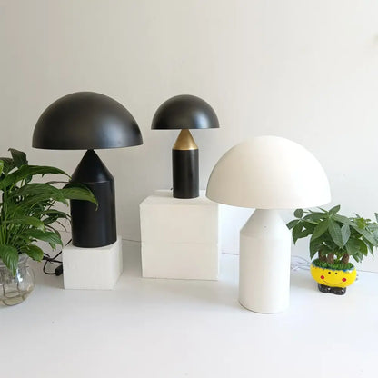 Black and white matte finish decorbites iron mushroom table lamps ideal for minimalist bedroom lighting decor