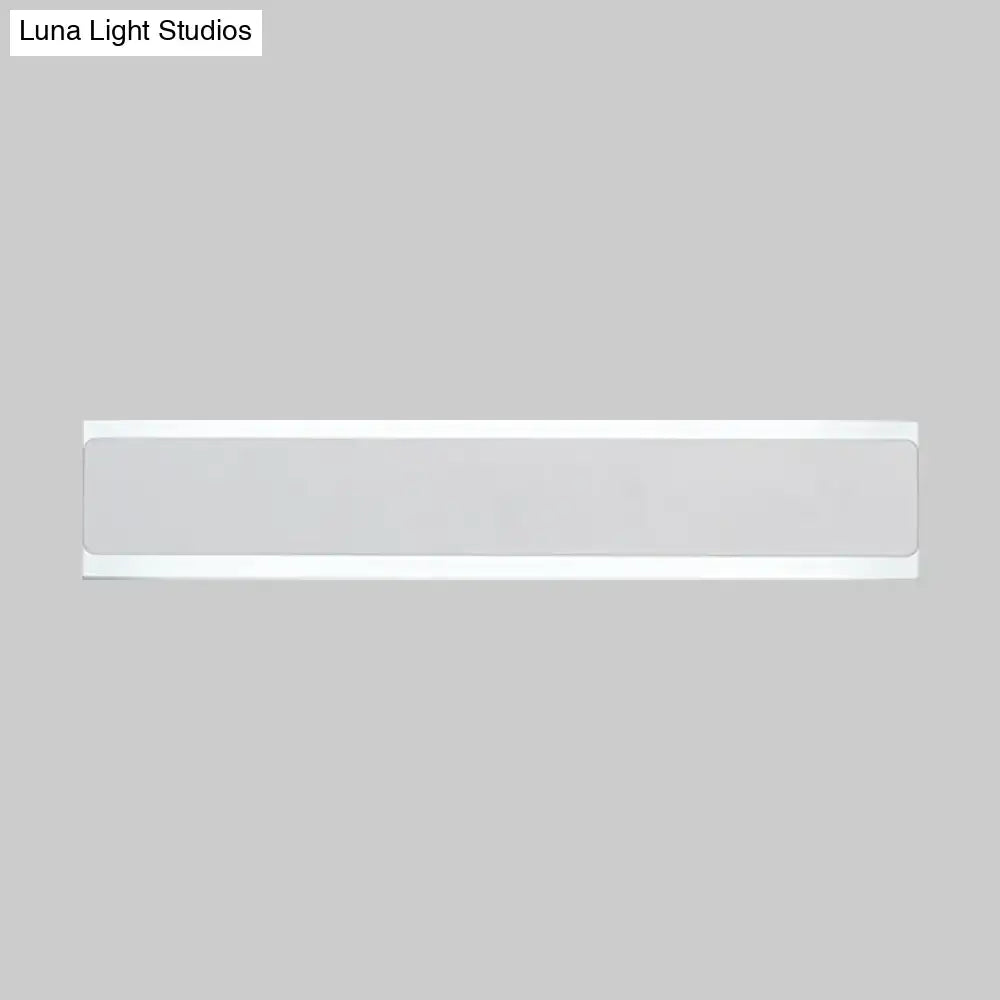 Modern rectangular led wall lamp with sleek white finish and minimalist design for bedroom sconce lighting