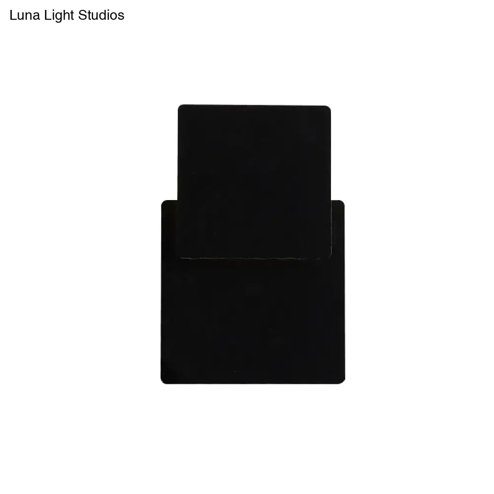 Minimalist black rectangular photo filter with matte finish for wall lamp smd light source in bedroom use