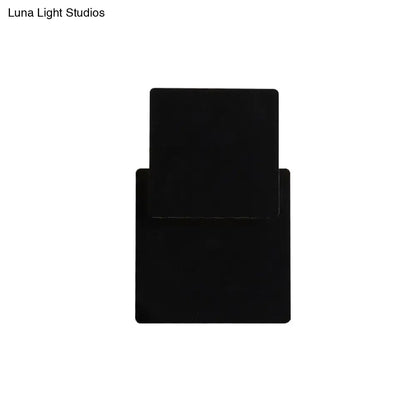 Minimalist black rectangular photo filter with matte finish for wall lamp smd light source in bedroom use