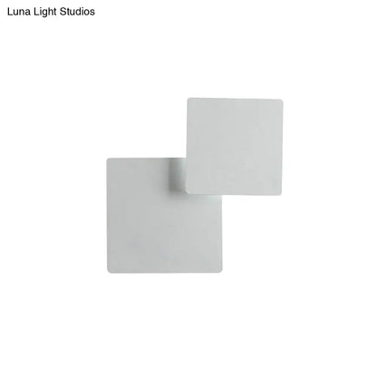 Minimalist white square wall lamp with smd light source featuring a sleek modern design for bedroom use