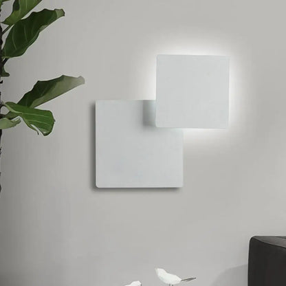 Minimalist white square wall lamp with smd light source and modern design for stylish bedroom lighting