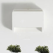 White wall mounted paper towel dispenser with minimalist box shape design for kitchen use
