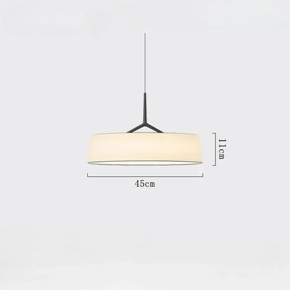 Minimalist dama pendant lamp with a sleek black metal frame and off-white fabric shade for modern kitchens