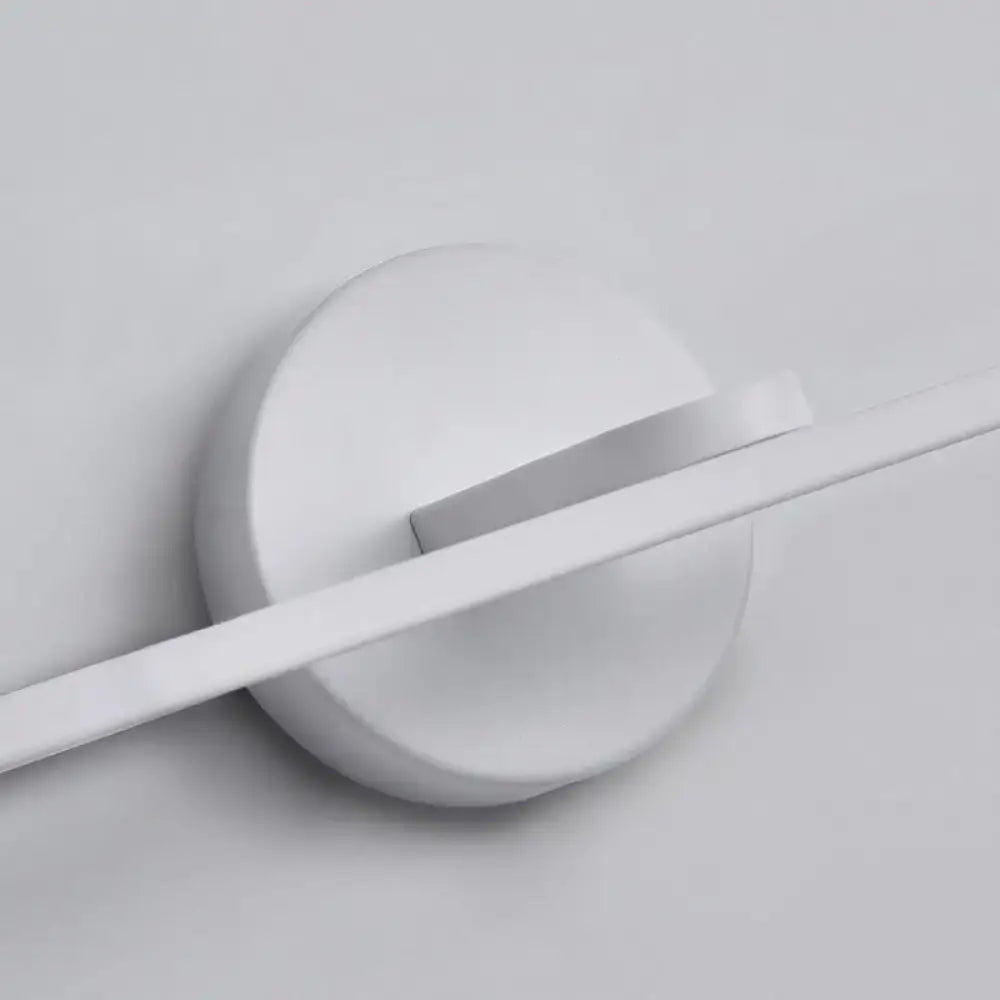 Minimalist white brass elliptical wall light with sleek modern design for bathroom sconce fixture