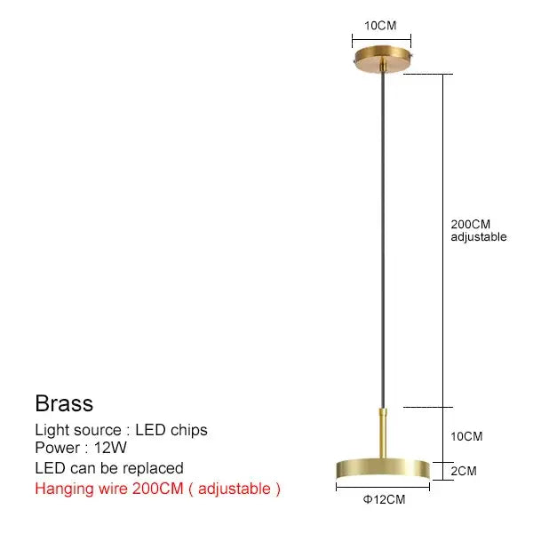 Minimalist brass led pendant lights with sleek double circular bases and adjustable 200cm wire for dining room decorbites brass led