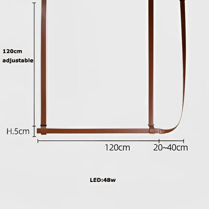 Adjustable brown leather strap with 48w led lighting for minimalist pendant lamp decorbites belt pendant light