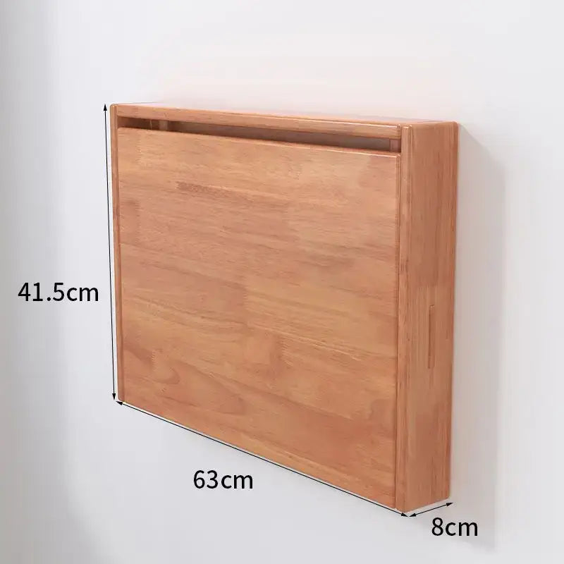 A sleek light brown wooden decorbites corner computer folding desk with minimalist design and clean lines for bedroom use
