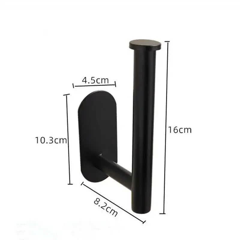 Black matte wall-mounted tissue holder with sleek modern design in brushed gold stainless steel finish