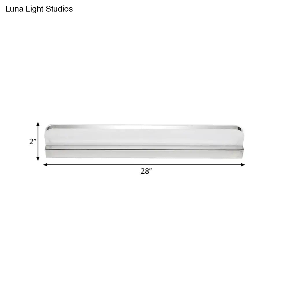 Minimalist chrome led vanity wall light 28 inch polished chrome wall lamp for modern bathroom use