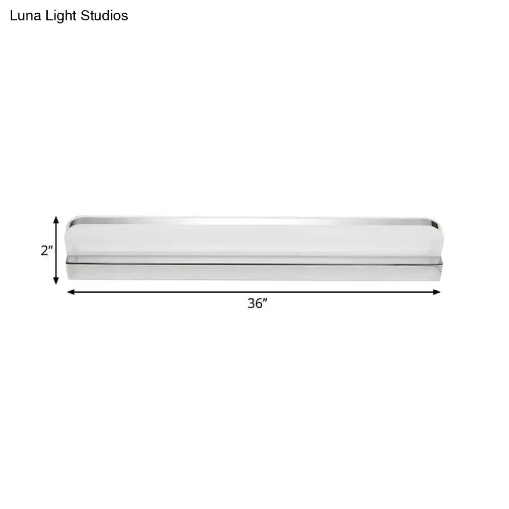 Minimalist chrome led vanity wall light with polished chrome finish sleek 36 inch wall light for bathroom use