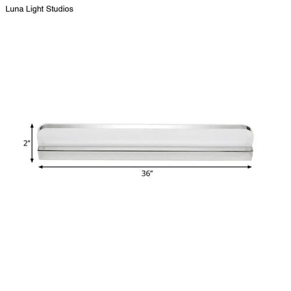 Minimalist chrome led vanity wall light with polished chrome finish sleek 36 inch wall light for bathroom use