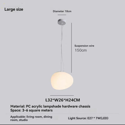 Minimalist Cobblestone White Acrylic Pendant Light - Decorbites