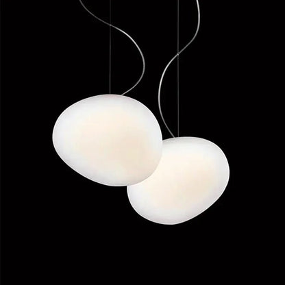 Minimalist Cobblestone White Acrylic Pendant Light - Decorbites