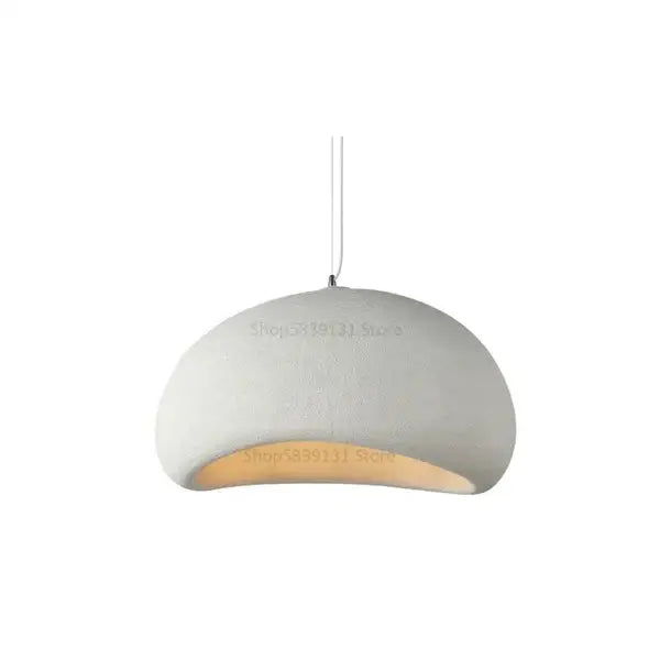 Modern minimalist decorbites cobblestone pendant lights with matte white ceramic dome and warm led glow for dining room decor