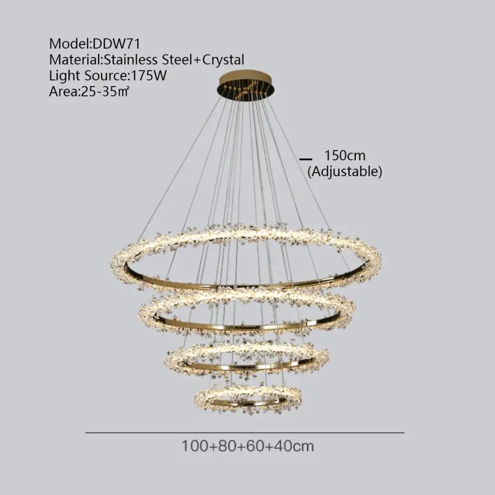 Minimalist crystal gold black multi-tiered chandelier with gold black ring and cascading crystal accents for dining room decorbites crystal gold