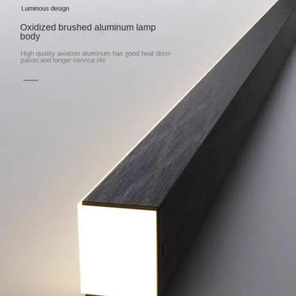 Minimalist decorbites black art led ceiling chandelier with oxidized brushed aluminum rectangular lamp body
