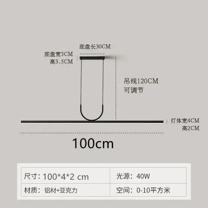Black minimalist decorbites black art led ceiling pendant light with sleek aluminum acrylic and adjustable 120cm chain