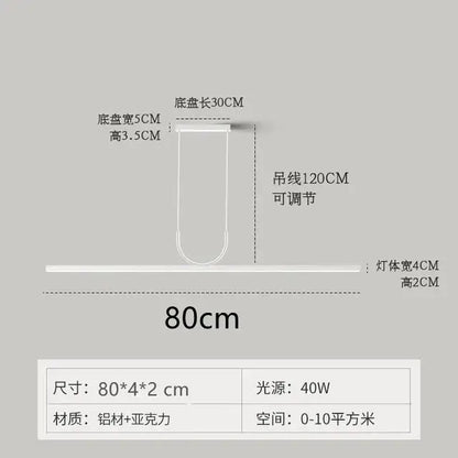 Minimalist decorbites black art led ceiling chandelier with sleek aluminum acrylic design and adjustable 120cm chain