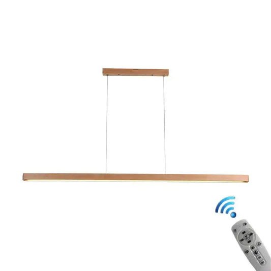 Minimalist dimmable wooden pendant lamp with sleek frame and warm led light for dining room decorbites pendant lamp
