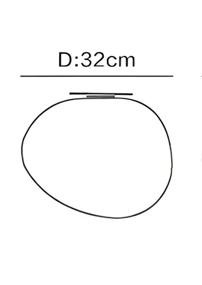 Minimalist frosted glass cobblestone wall lamp with black circular outline and 32cm diameter for living room decorbites wall lamp