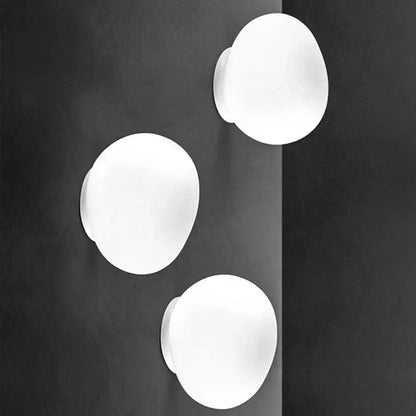 Three white frosted glass globe wall lamp with minimalist design decorbites cobblestone wall lamp for living room