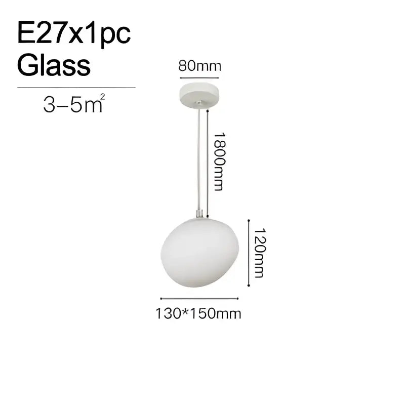 Minimalist frosted white glass pendant wall lamp with spherical globe and metallic chain for living room decorbites cobblestone wall