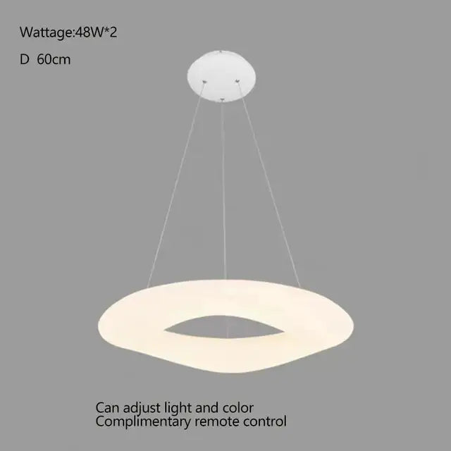 Minimalist frosted white cloud led pendant light with ring shape and adjustable lighting for home office decorbites cloud led