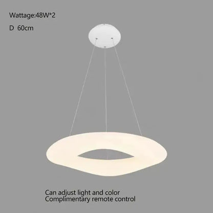 Minimalist frosted white cloud led pendant light with ring shape and adjustable lighting for home office decorbites cloud led
