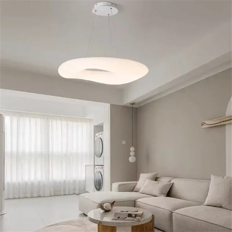 Minimalist frosted white cloud led pendant light with soft diffused glow perfect for home office decorbites cloud led design