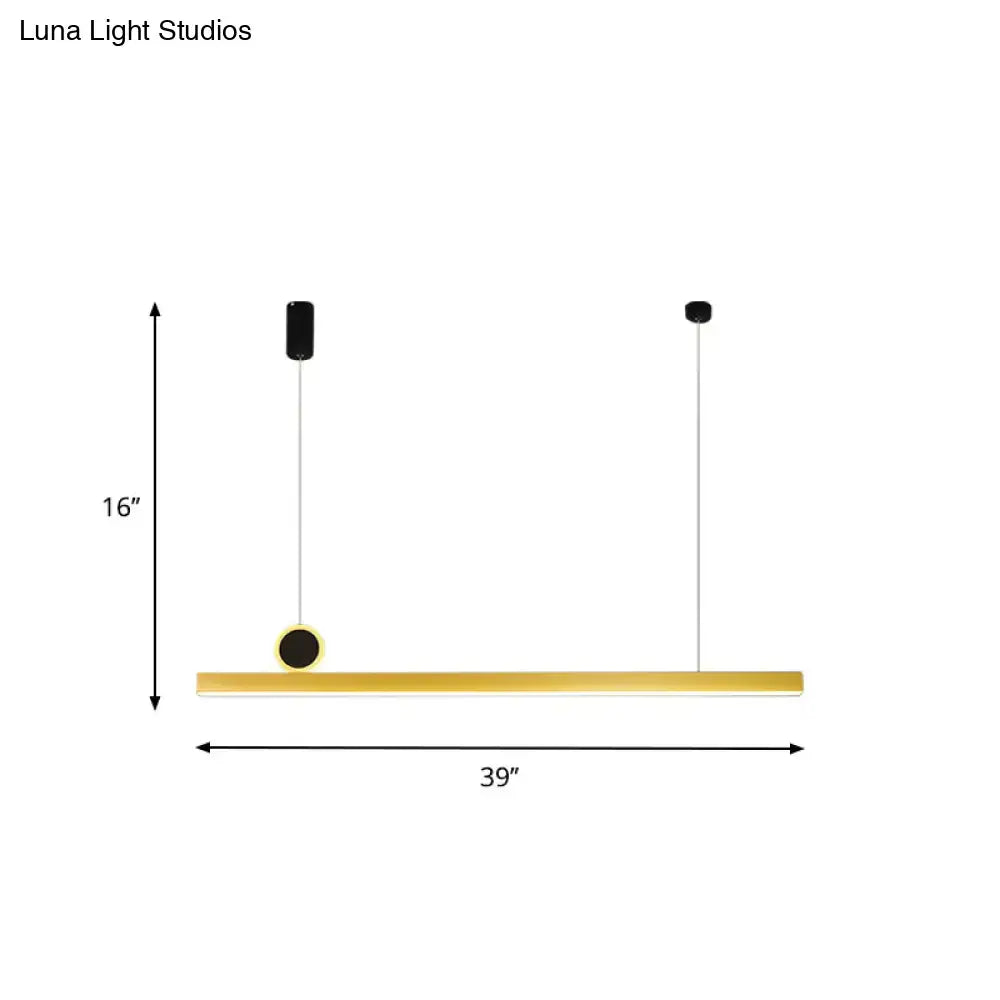 Decorbites gold bar pendant led ceiling light fixture with black spherical accents featuring gear color temperature