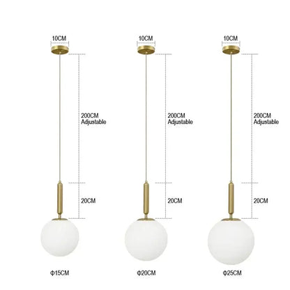 Minimalist gold glass ball led pendant chandelier with frosted glass globes and brass hardware for kitchen island decorbites glass ball