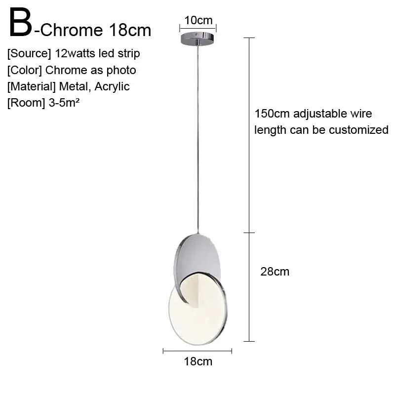 Chrome-finished minimalist gold nordic pendant lights with overlapping circular design and adjustable 150cm wire decorbites gold nordic pendant