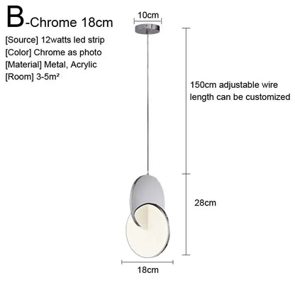 Chrome-finished minimalist gold nordic pendant lights with overlapping circular design and adjustable 150cm wire decorbites gold nordic pendant