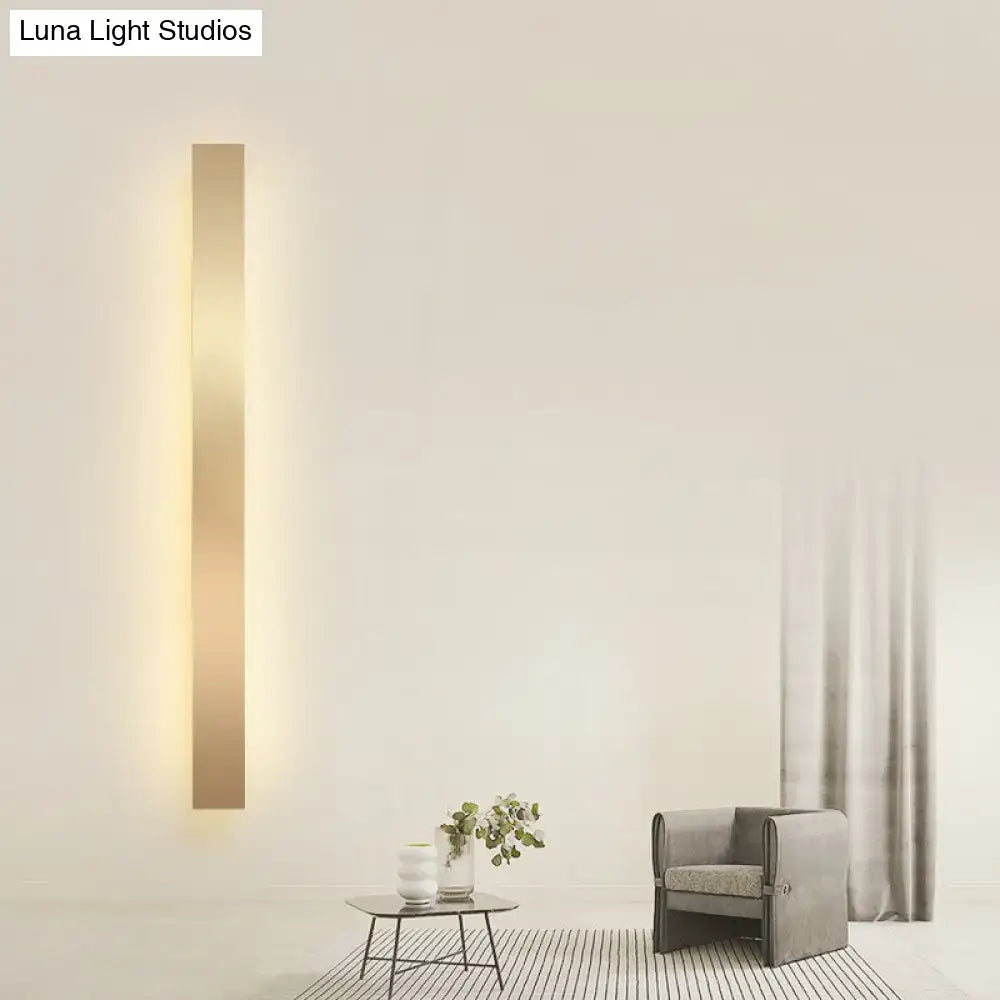 Minimalist gold plated rectangular led wall sconce with sleek design for living room and bar lighting