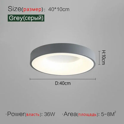Minimalist gray round dining ceiling lamp with a sleek design and frosted glass diffuser for modern dining rooms