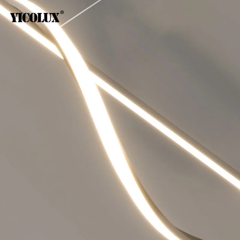 Minimalist Linear LED Pendant Light in Black or White - Decorbites