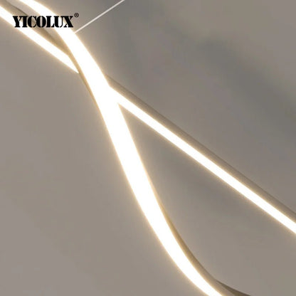 Minimalist Linear LED Pendant Light in Black or White - Decorbites