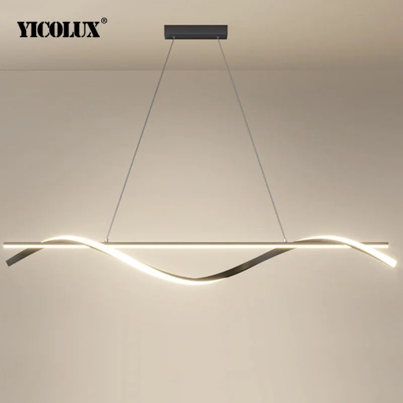 Minimalist Linear LED Pendant Light in Black or White - Decorbites