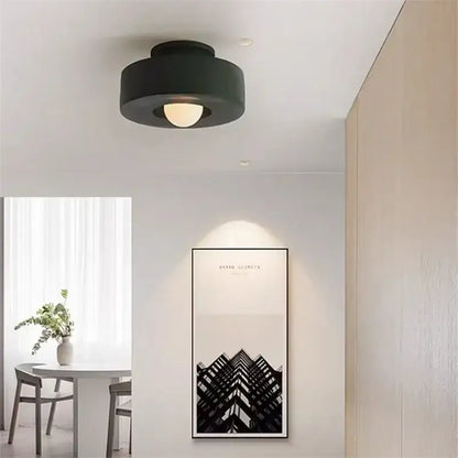 Minimalist matte black round ceiling light with warm bulb in decorbites ceiling light for bedroom decor