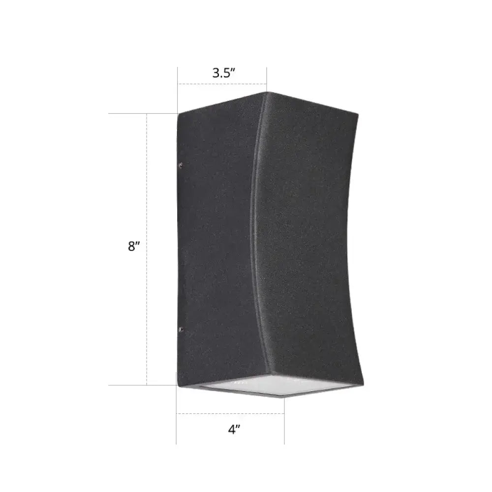 Minimalist metal black curved wall mount sconce with matte finish and modern design for living room lighting