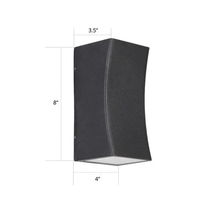 Minimalist metal black curved wall mount sconce with matte finish and modern design for living room lighting
