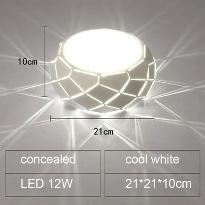 Minimalist metallic dimmable decorbites led ceiling light with geometric white facets and cool white glow ceiling light